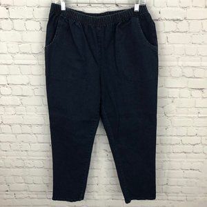 Roman's Women's Elastic Waist Lightweight High Rise Blue Jeans Size 18W Petite